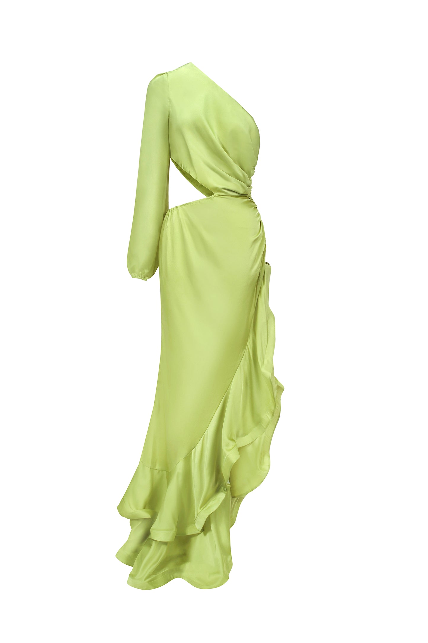 Vestido Maxi Beren Ombro Único em Cetim