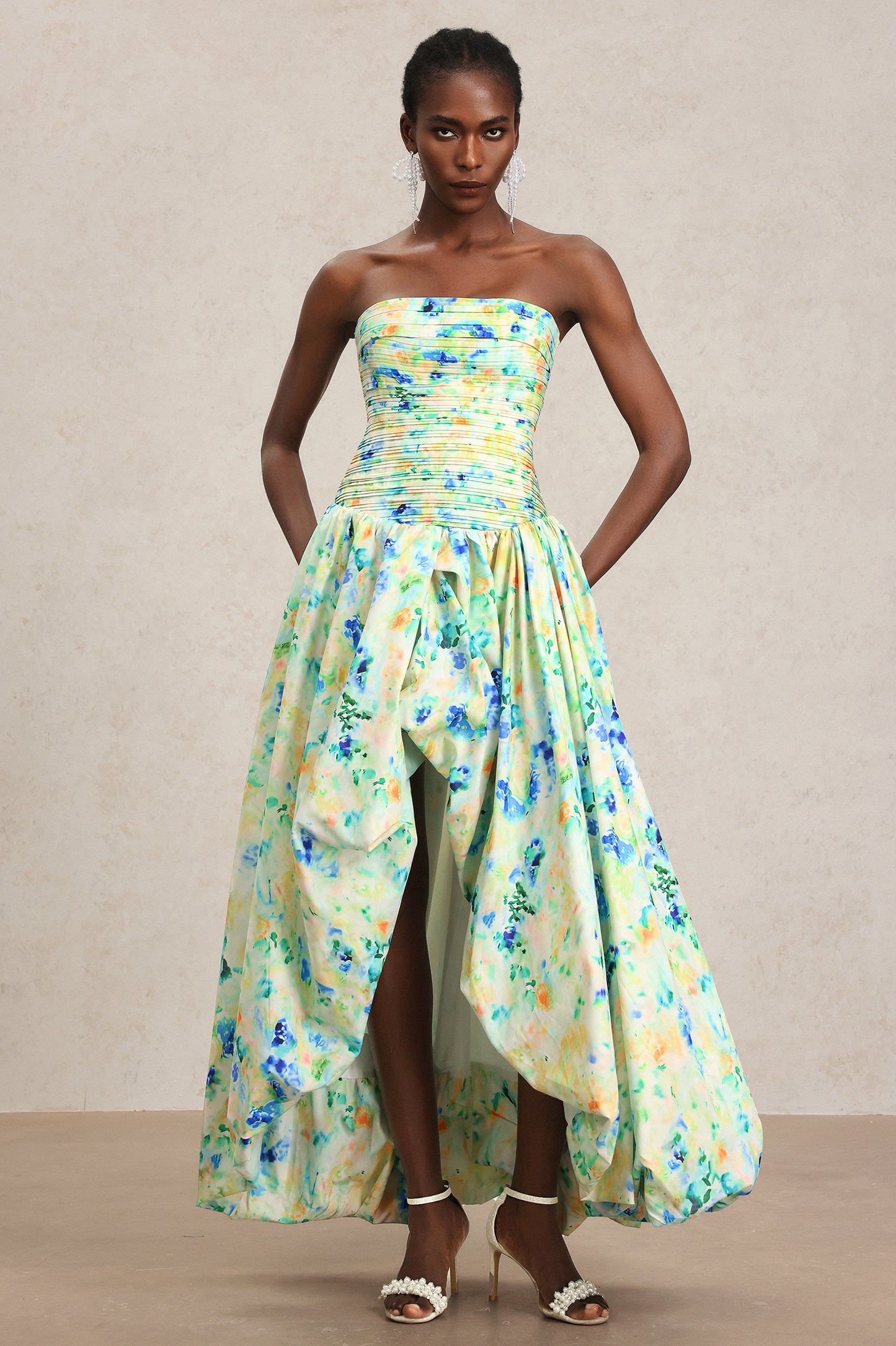 Vestido Maxi Liliana Sem Mangas com Estampa Floral