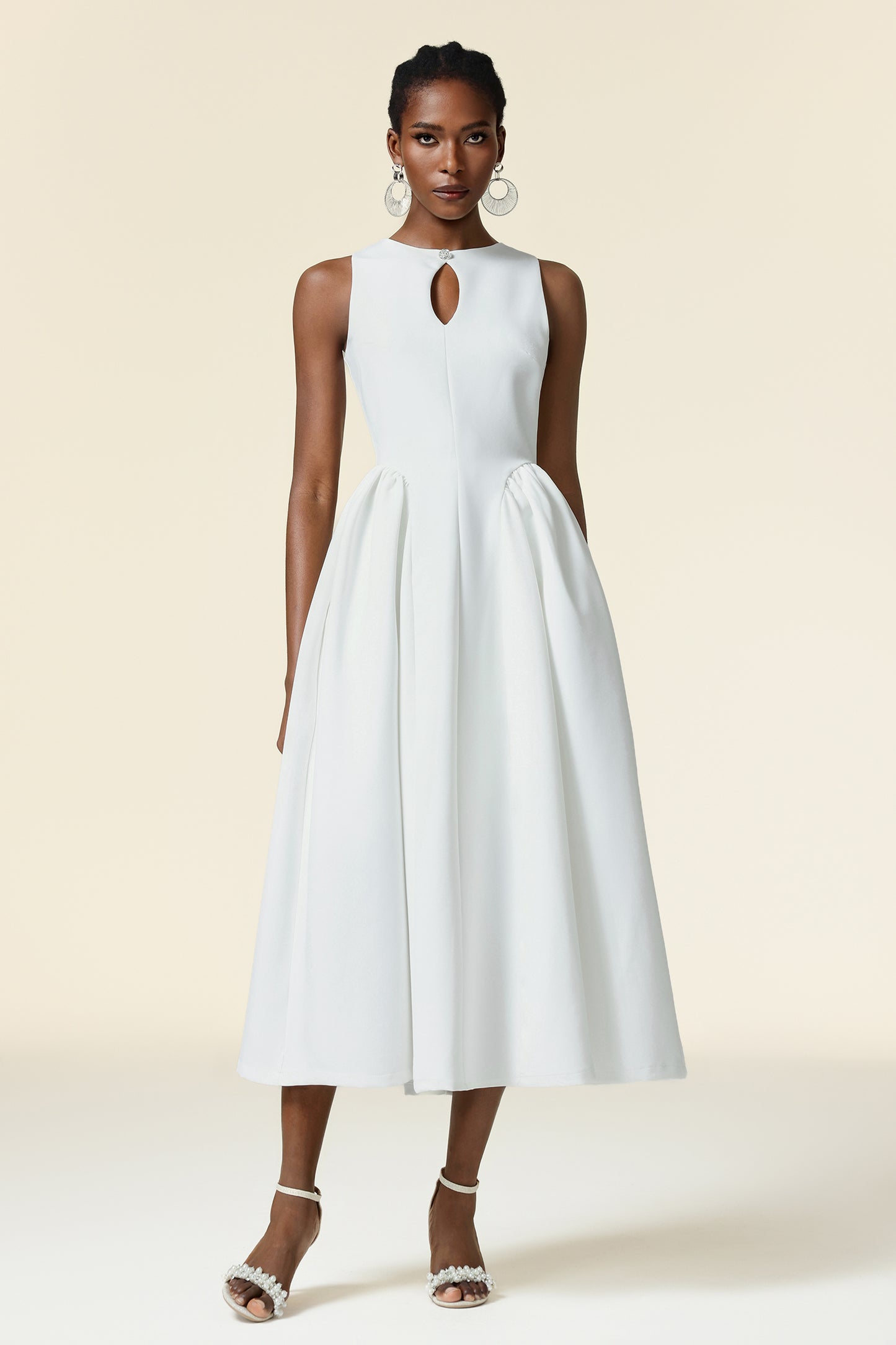 Vestido Maxi Resber Decote Redondo Sem Mangas