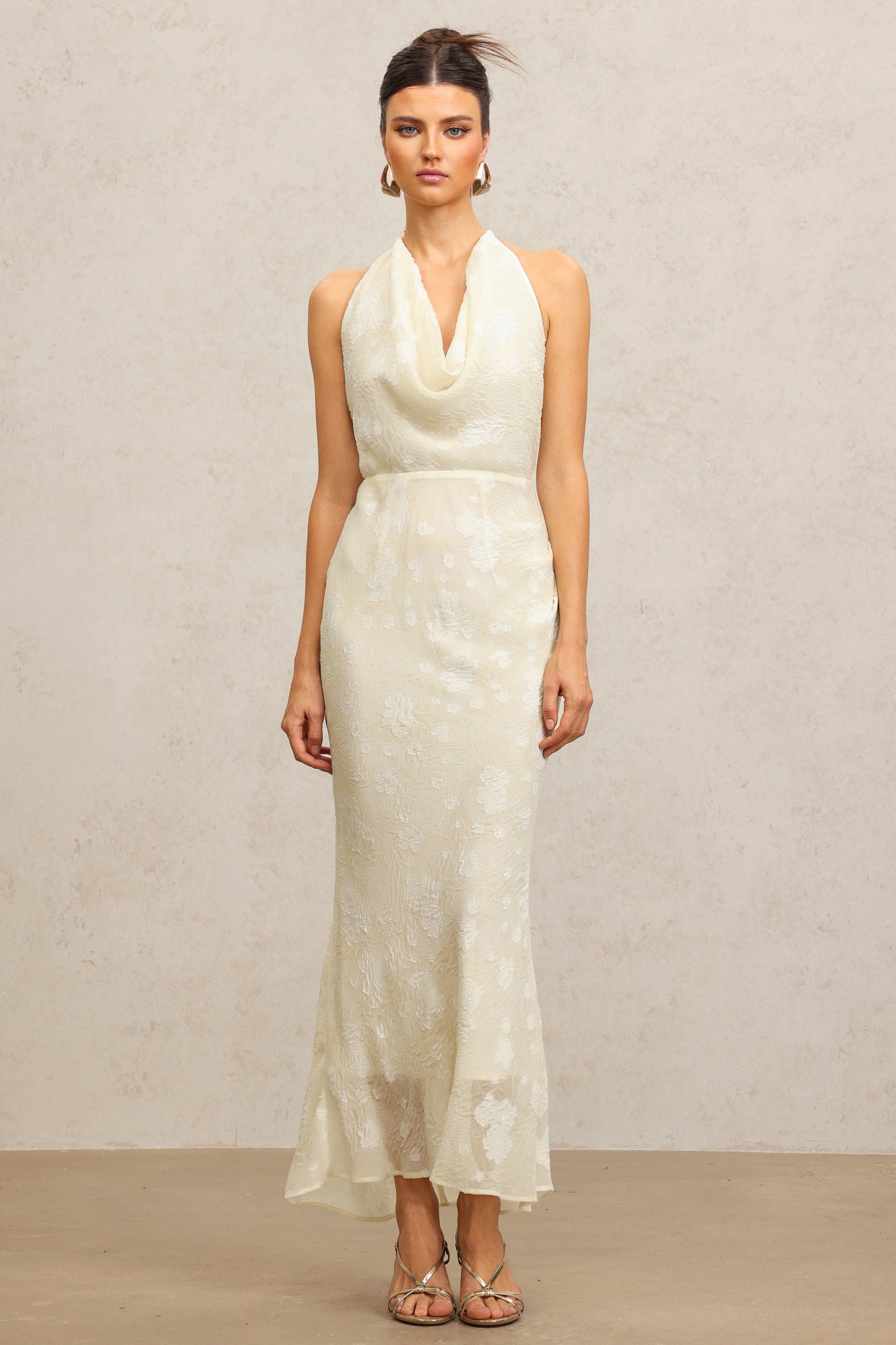 Vestido Maxi Ella Sem Mangas com Pregas