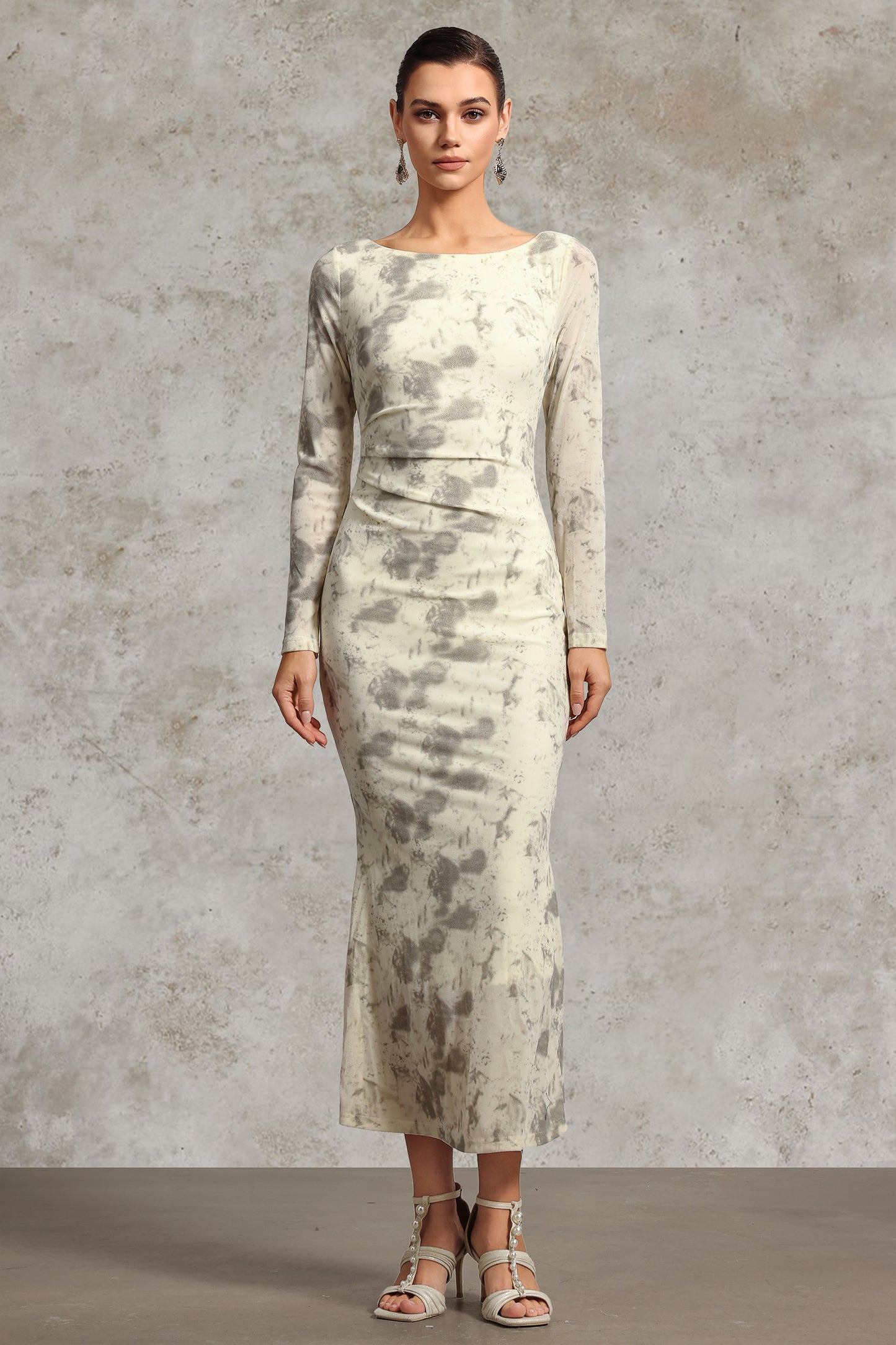 Vestido Maxi Tanisha Manga Longa em Veludo