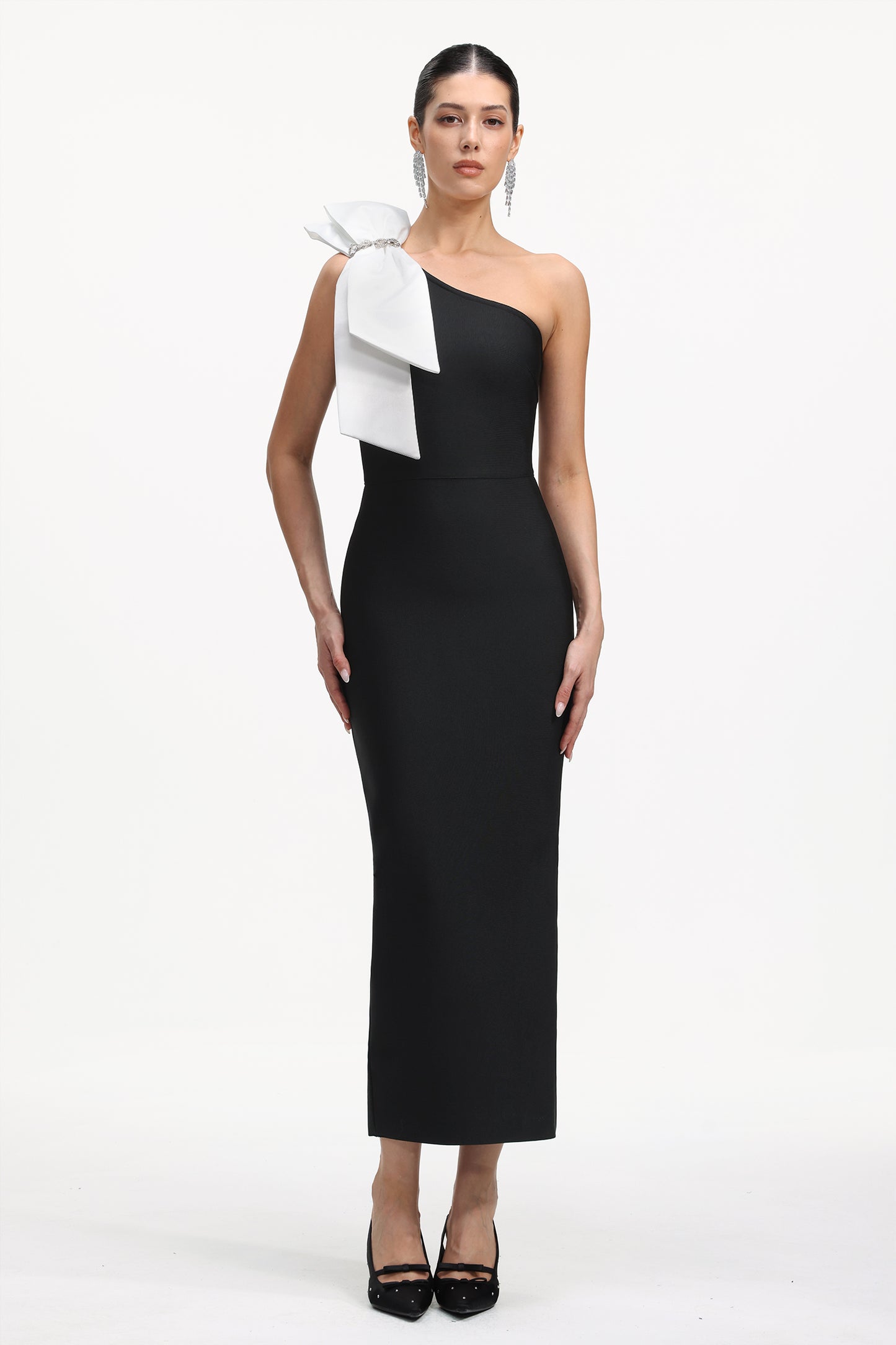 Vestido Maxi Yamaly com Laço Ombro Único