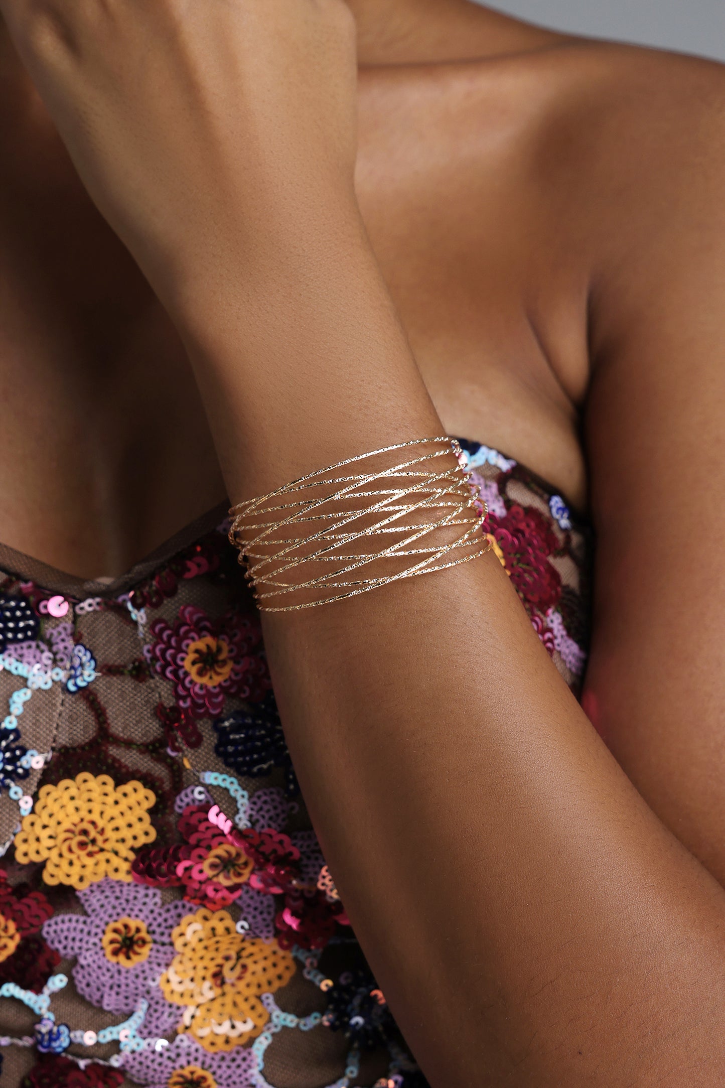 Pulseira Varuni Multi Layer Sparkle Dourada