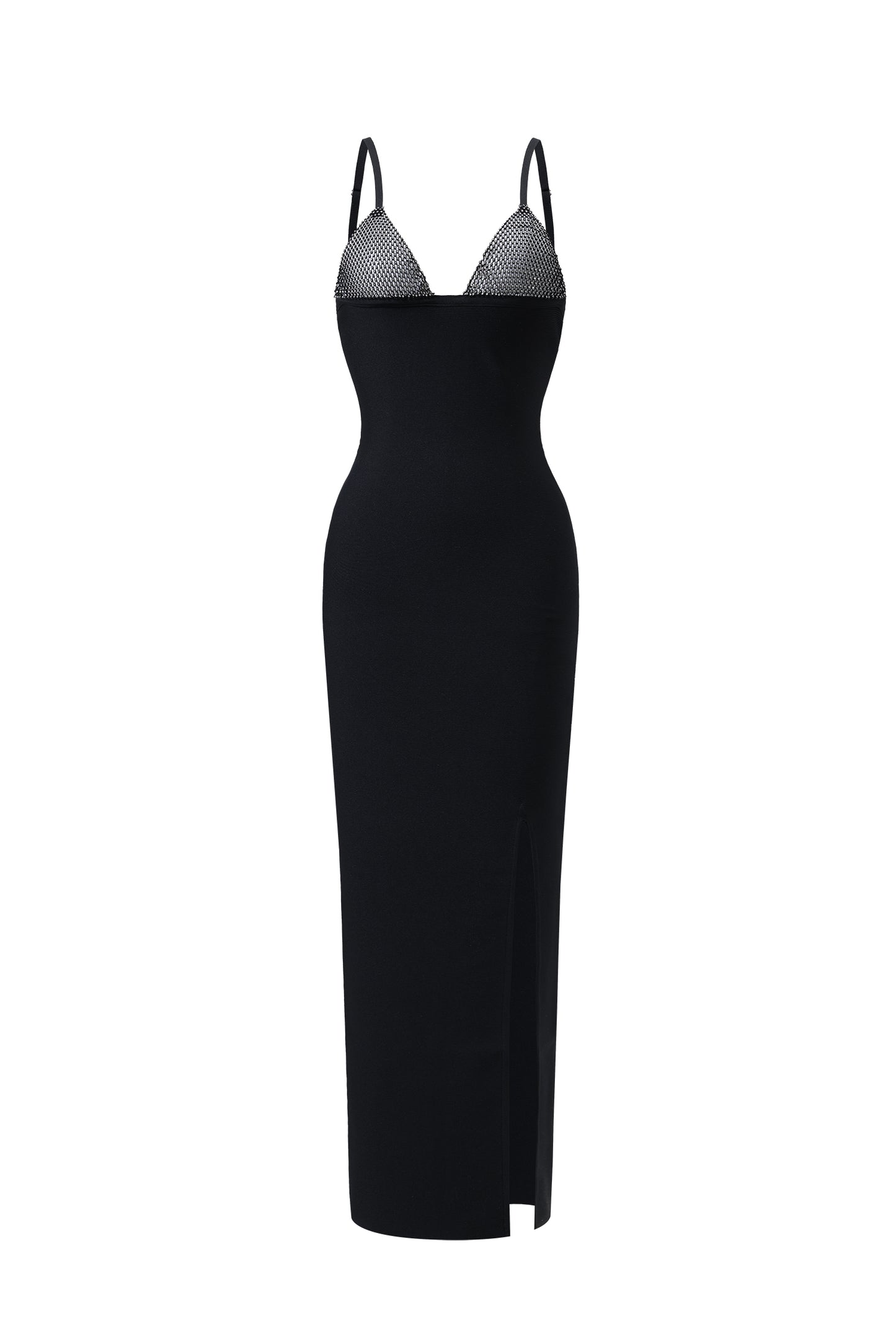 Midi Bandage Dress Barbie com Aplicações Diamantadas