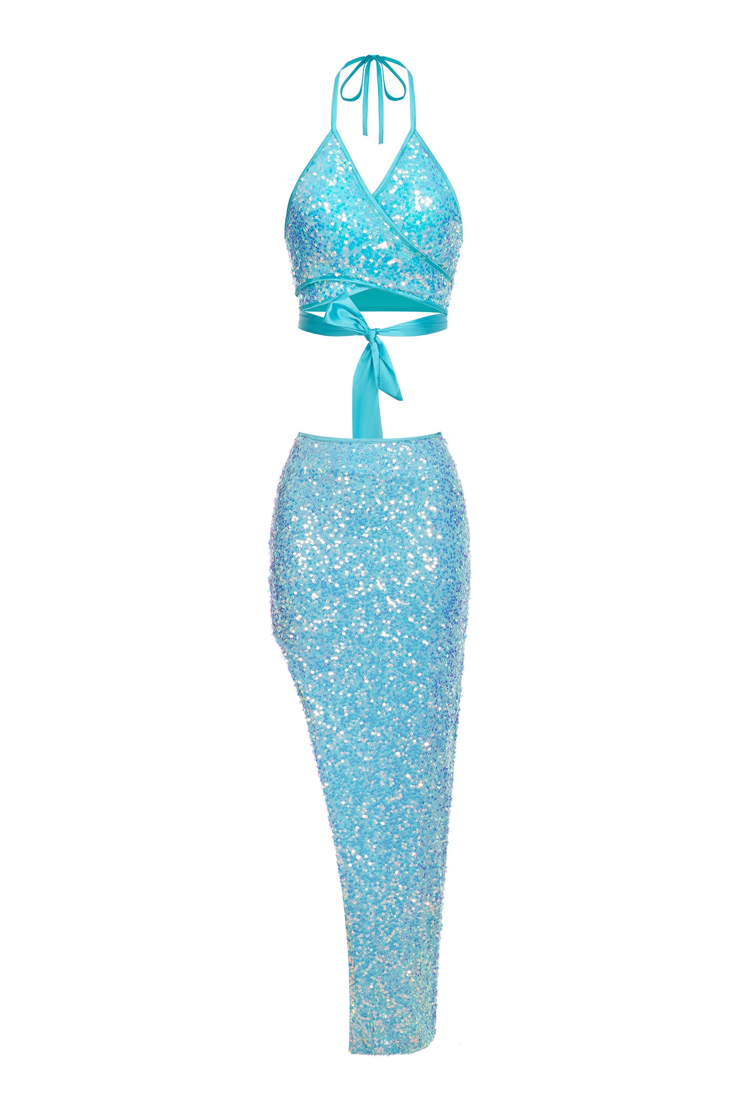 Vestido Werko com Paetês e Fenda