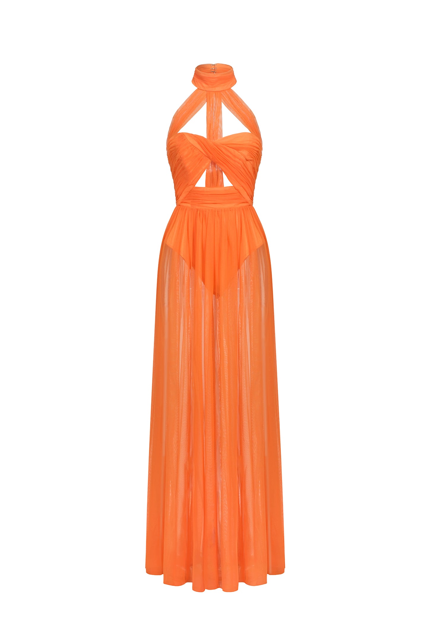 Halterneck Rivka com Tule Midi