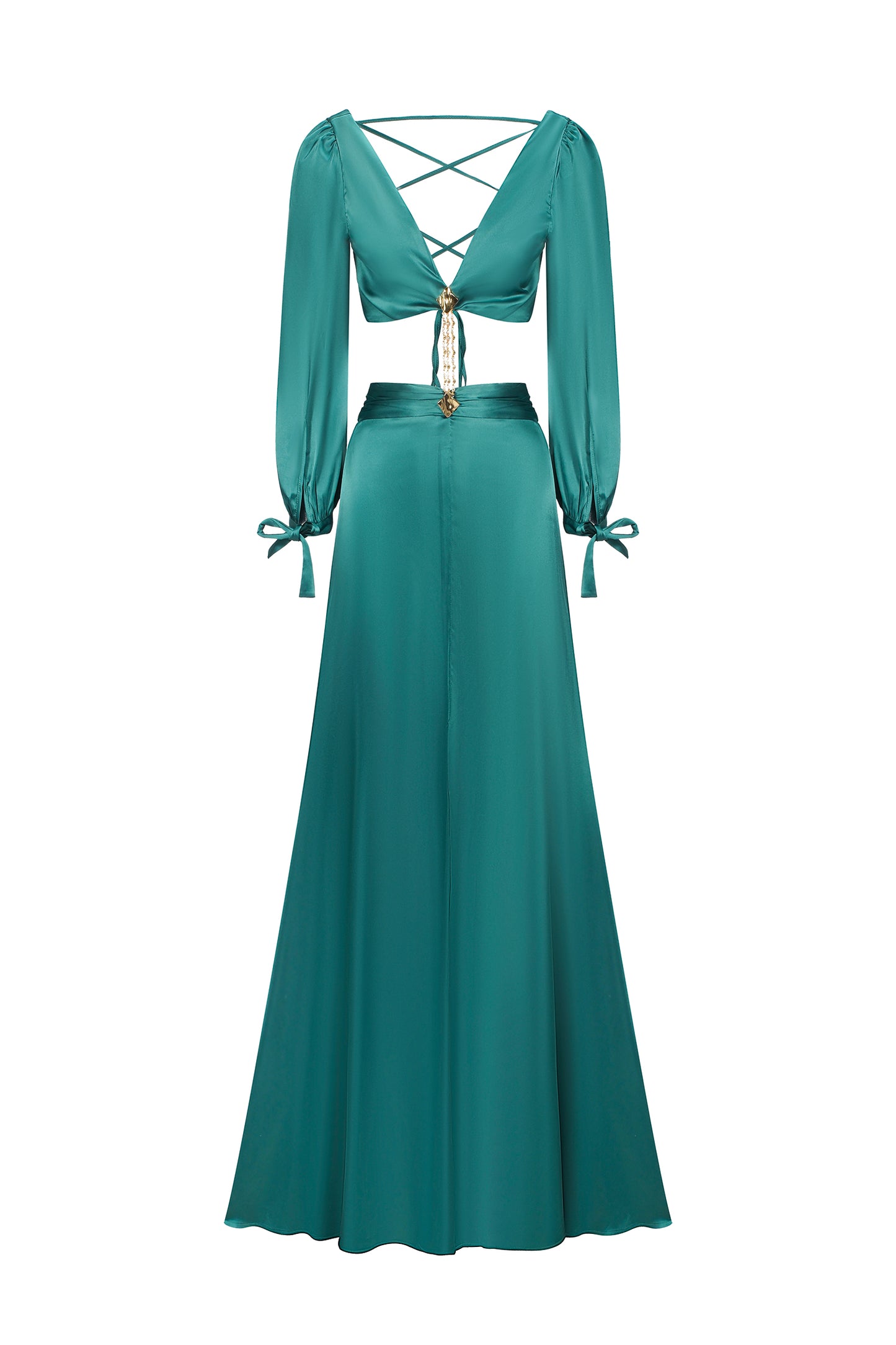 Vestido Maxi Looly Decote Profundo - Verde