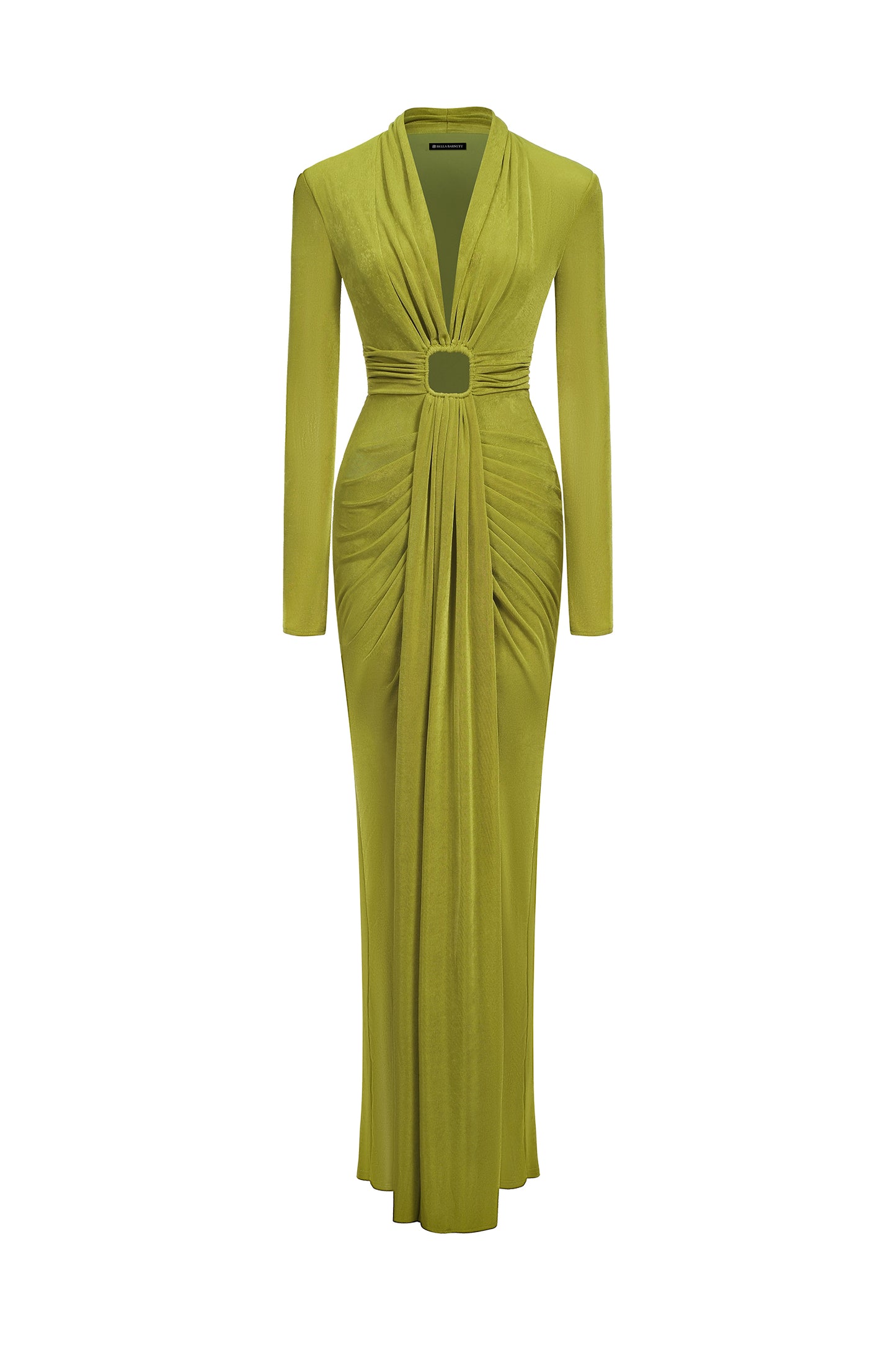 Vestido Maxi Naomi Decote V Manga Longa