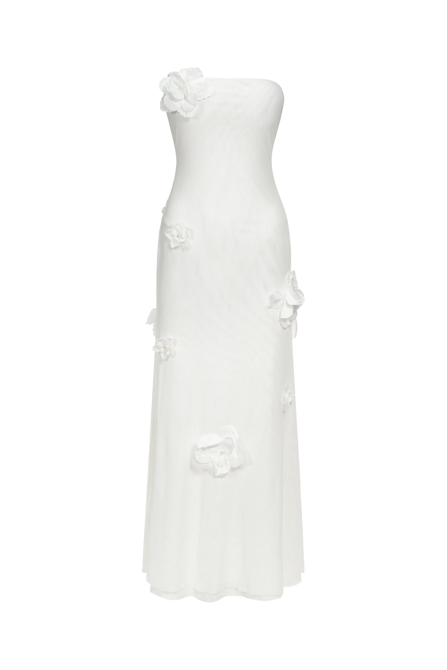 Maxi Dress Kosala com Flores e Decote Strapless