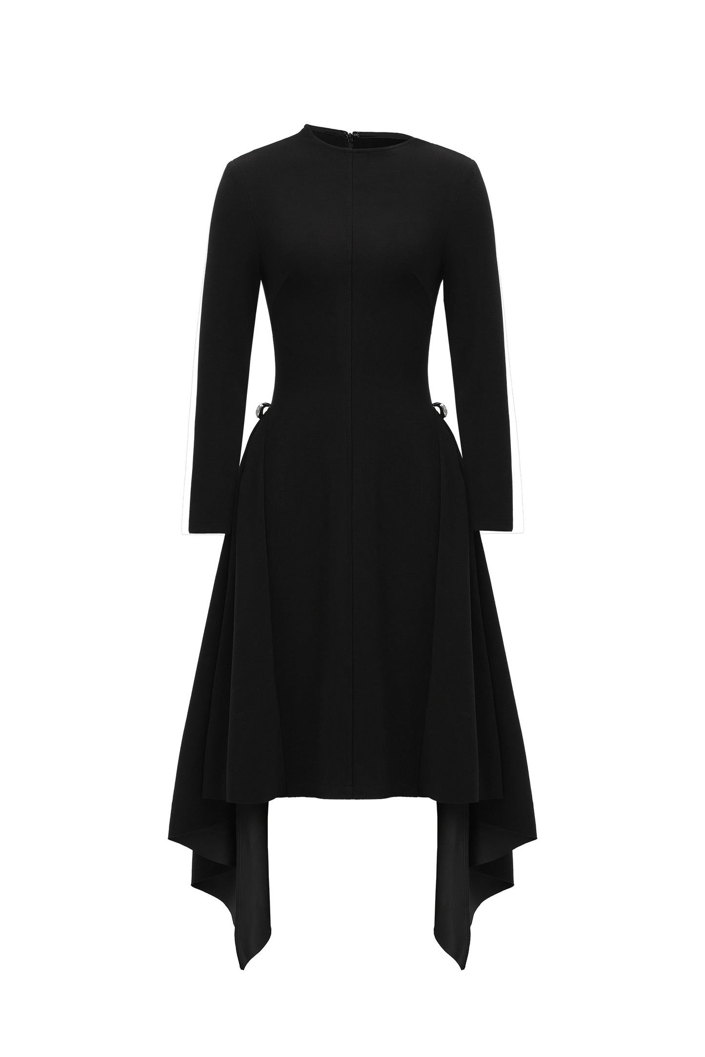Vestido Midi Sylvia Manga Longa Preto