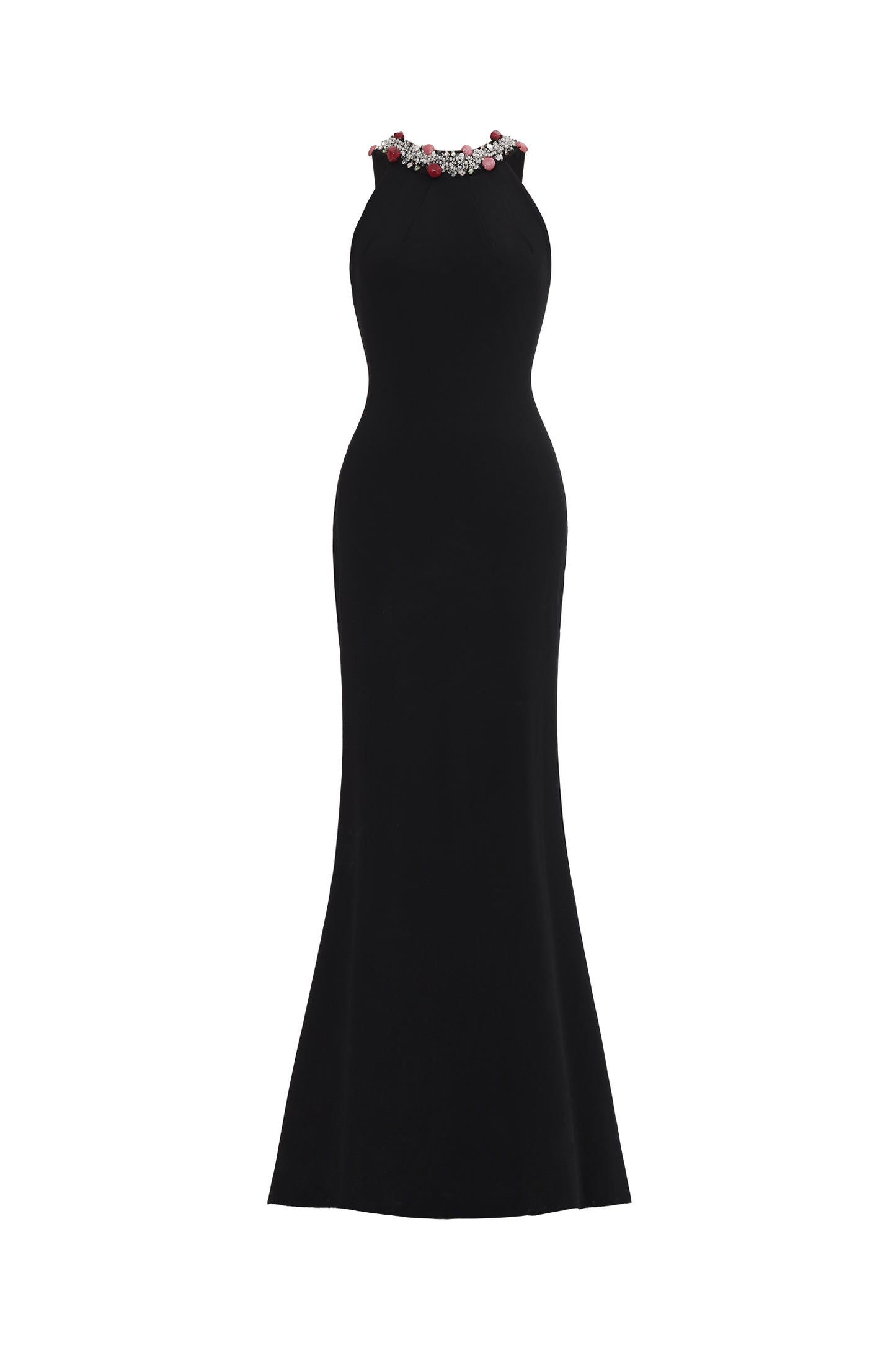 Vestido Maxi Hedar sem Mangas com Paetês e Costas Nuas