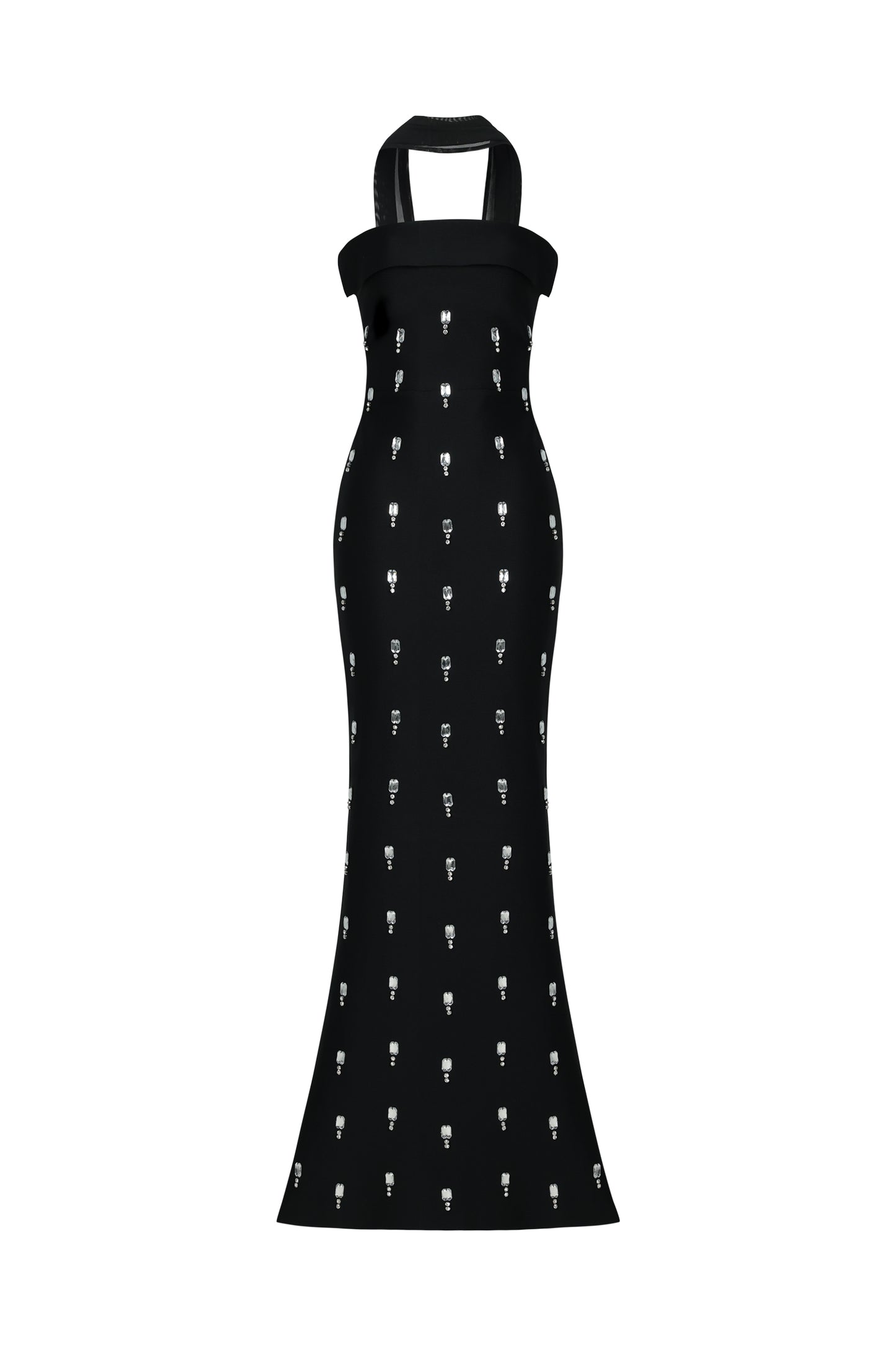 Vestido Maxi Nadja Sem Mangas com Detalhe em Strass