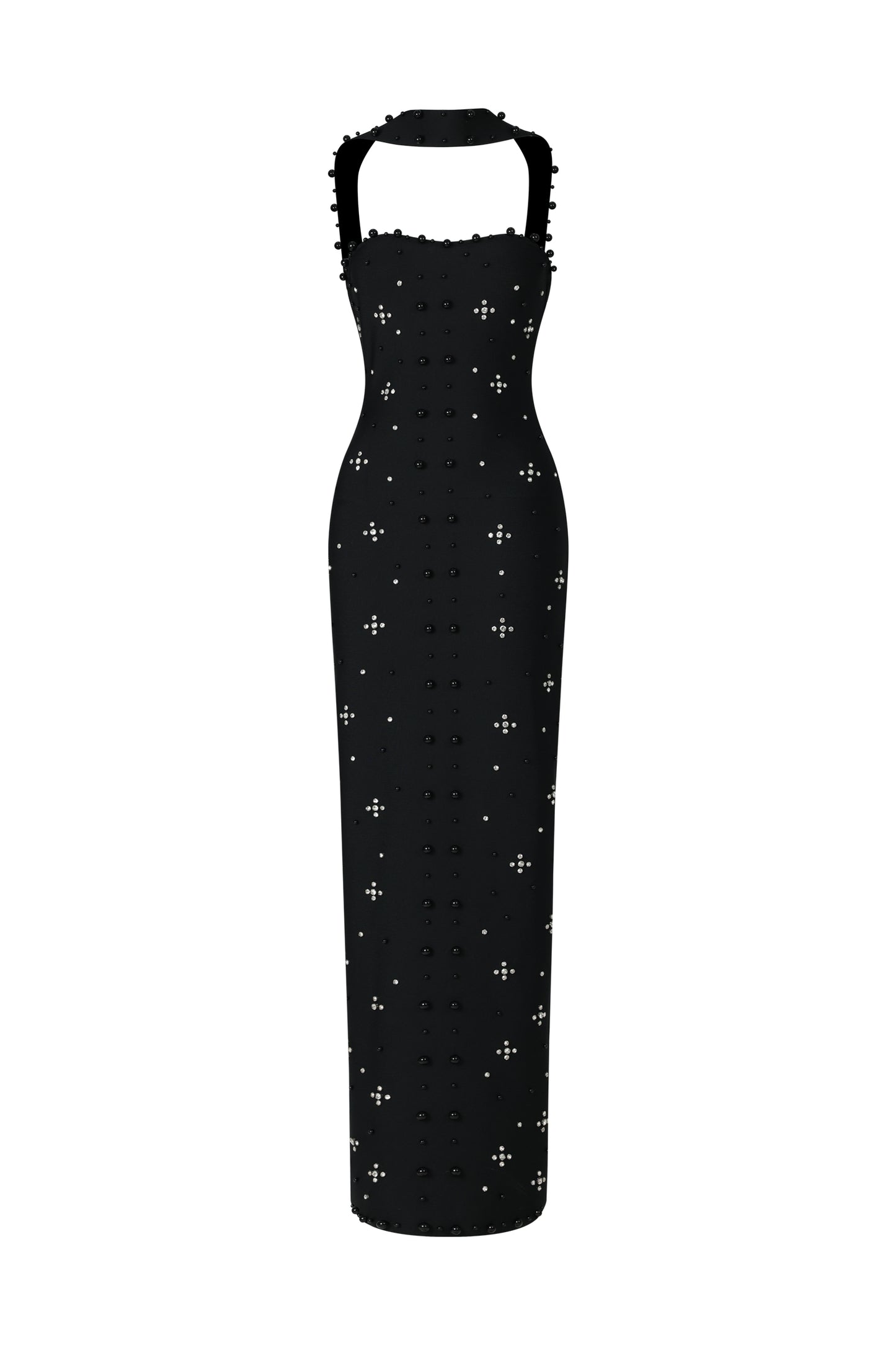 Maxi Dress Nesya com Aplicações de Pérolas
