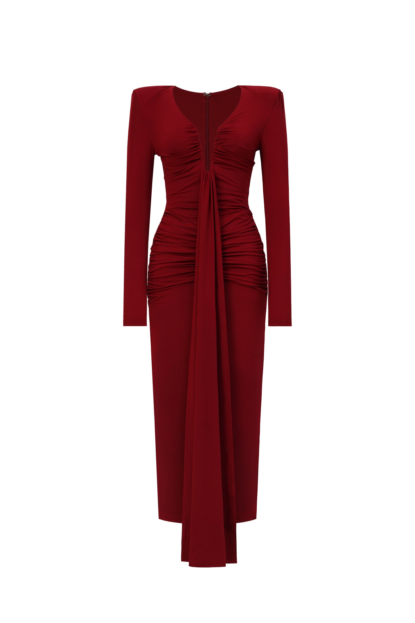 Vestido Maxi Dixie Decote V Profundo Manga Longa
