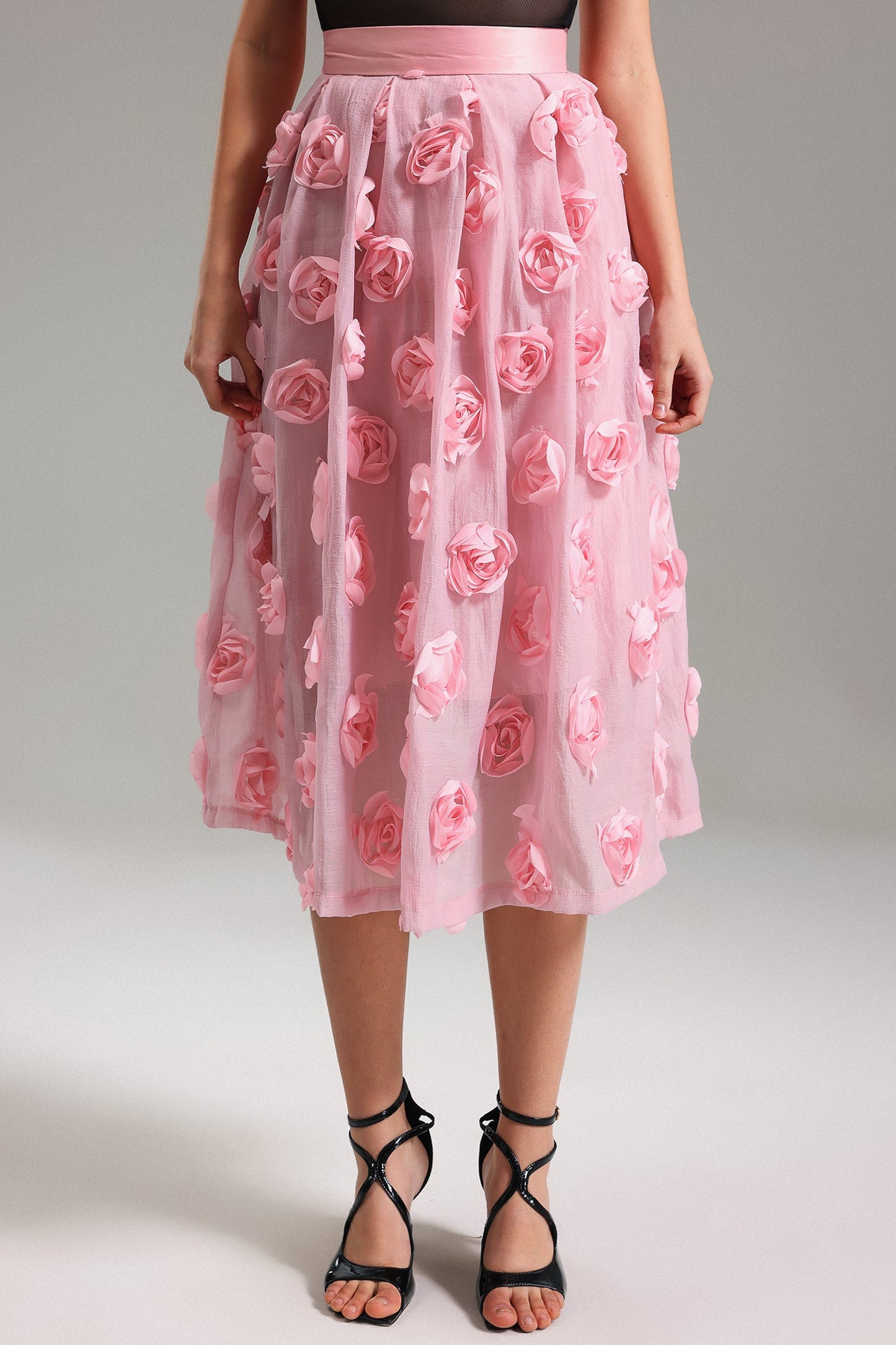 Saia Mesh Timesha com Flores