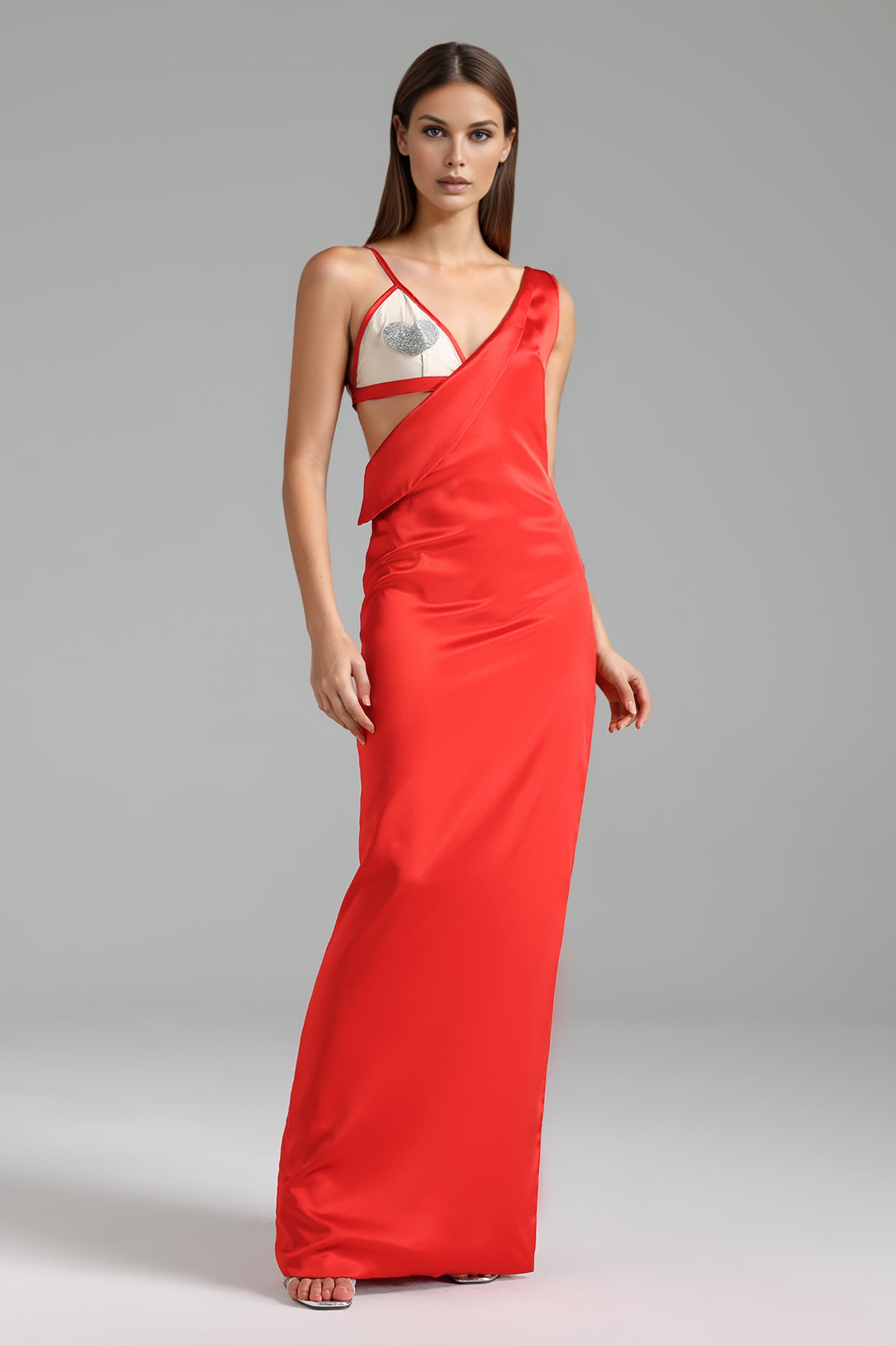 Vestido Maxi Hailey com Decote Profundo e Costas Nuas