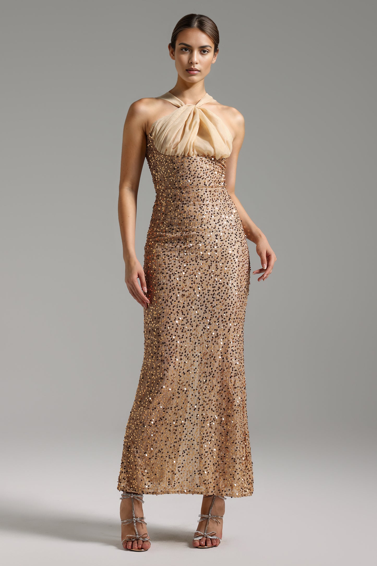 Halter Neck Sequined Dress Sergio