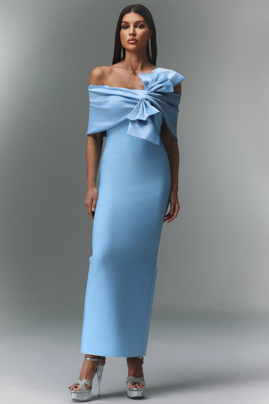 Vestido Maxi Uara Ombro a Ombro com Laço