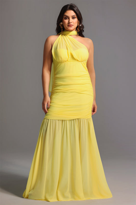 Vestido Maxi Ulasa Pregueado com Tule