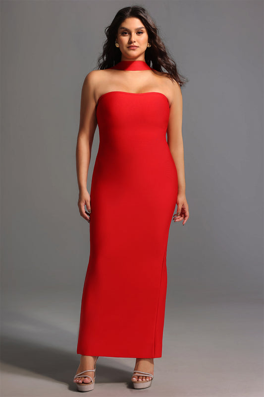 Vestido Maxi Rosee Bandagem Sem Mangas
