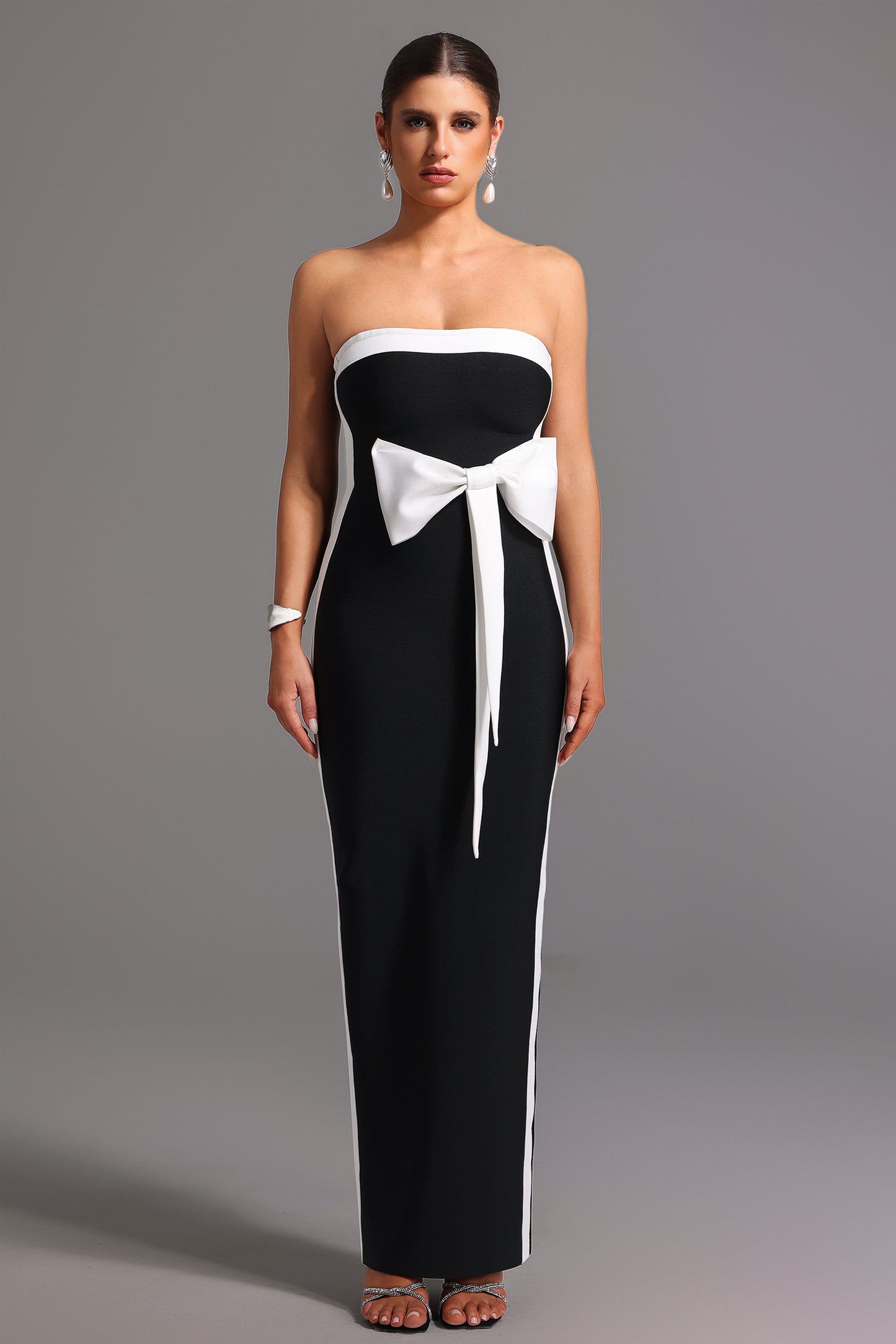 Vestido Maxi Sling Bandage Tomara que Caia com Laço