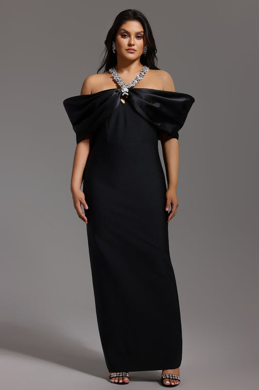 Vestido Maxi Bandage Sloan com Halter e Ombros à Mostra