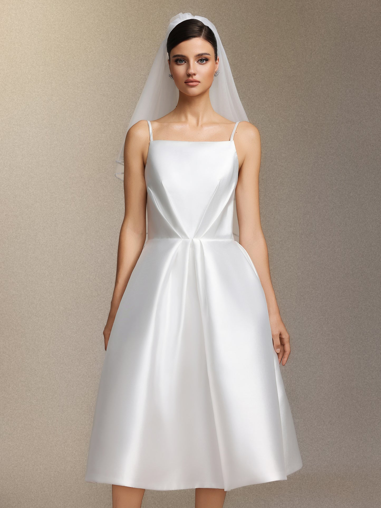Vestido de Noiva Joy Millipin em Comprimento Midi