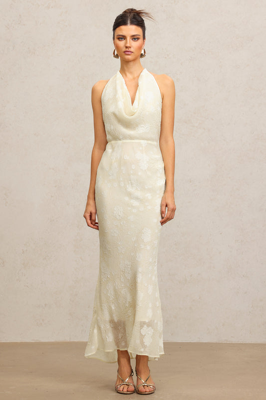 Vestido Maxi Ella Sem Mangas com Pregas