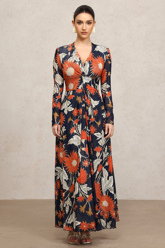 Vestido Maxi Eero com Fenda e Estampa Floral