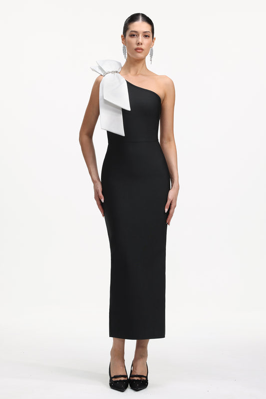Vestido Maxi Yamaly com Laço Ombro Único