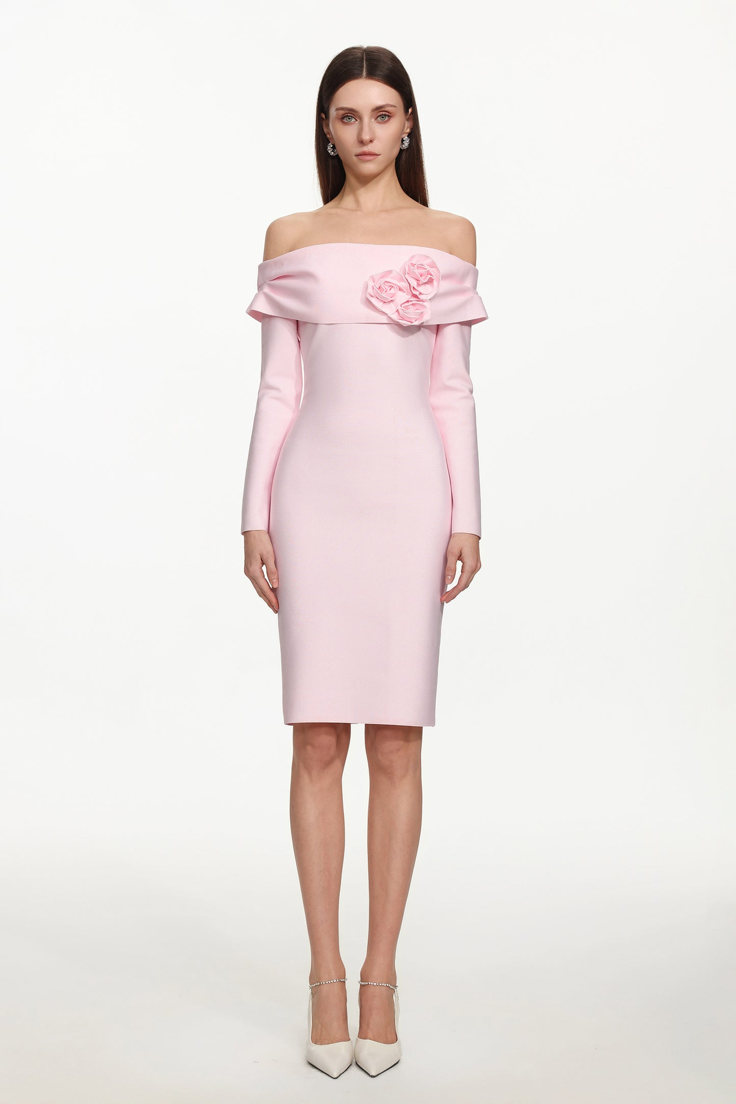 Vestido Midi Samantha em Bandage com Estampa Floral