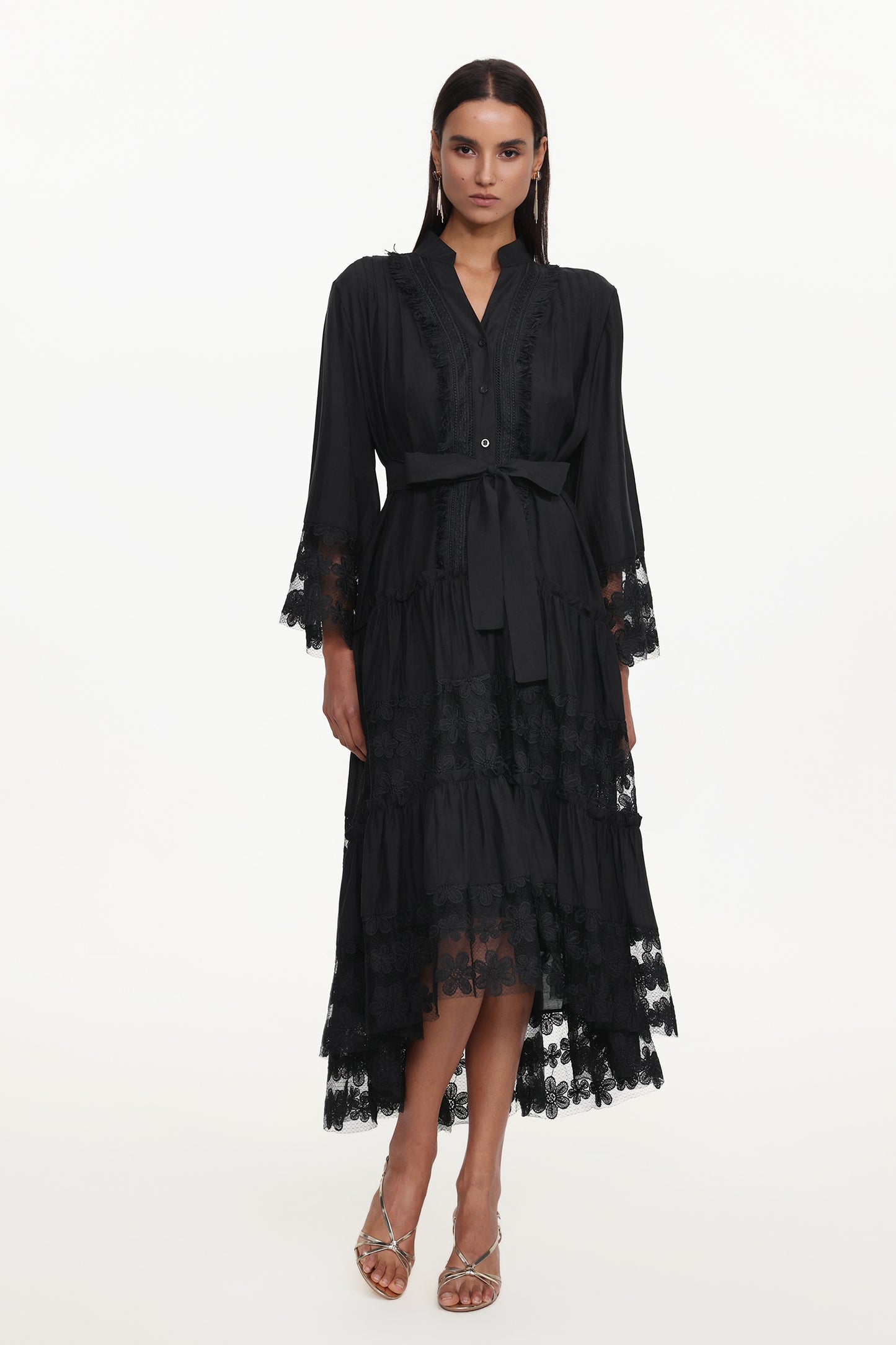 Vestido Maxi Kava Resort em Renda Floral