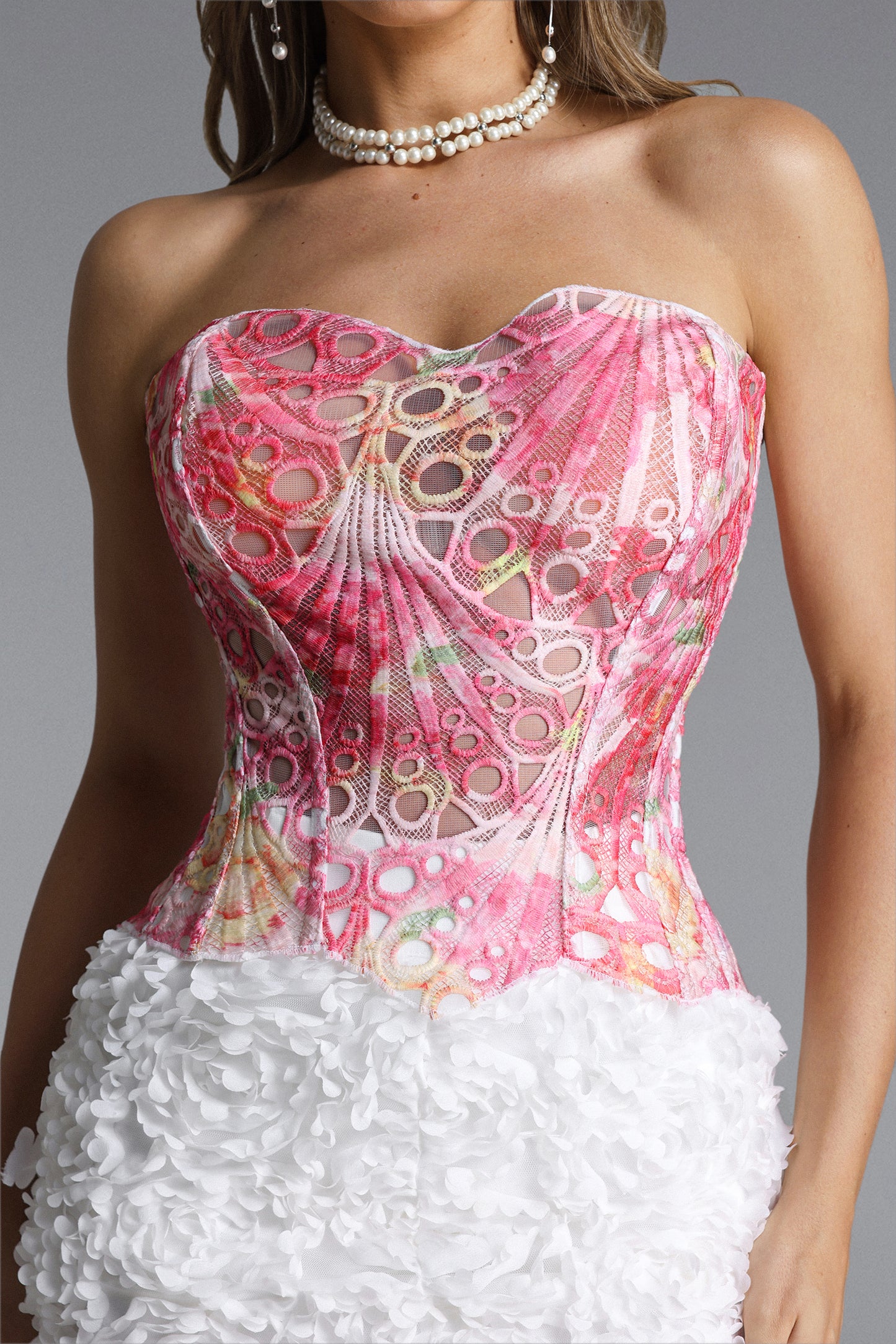 Corset Kivi com Renda e Estampa Contour Sexy Rosa