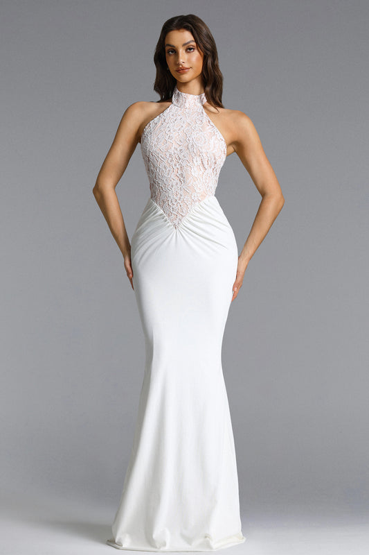 Vestido Maxi Fahrenheit em Renda com Decote Halter