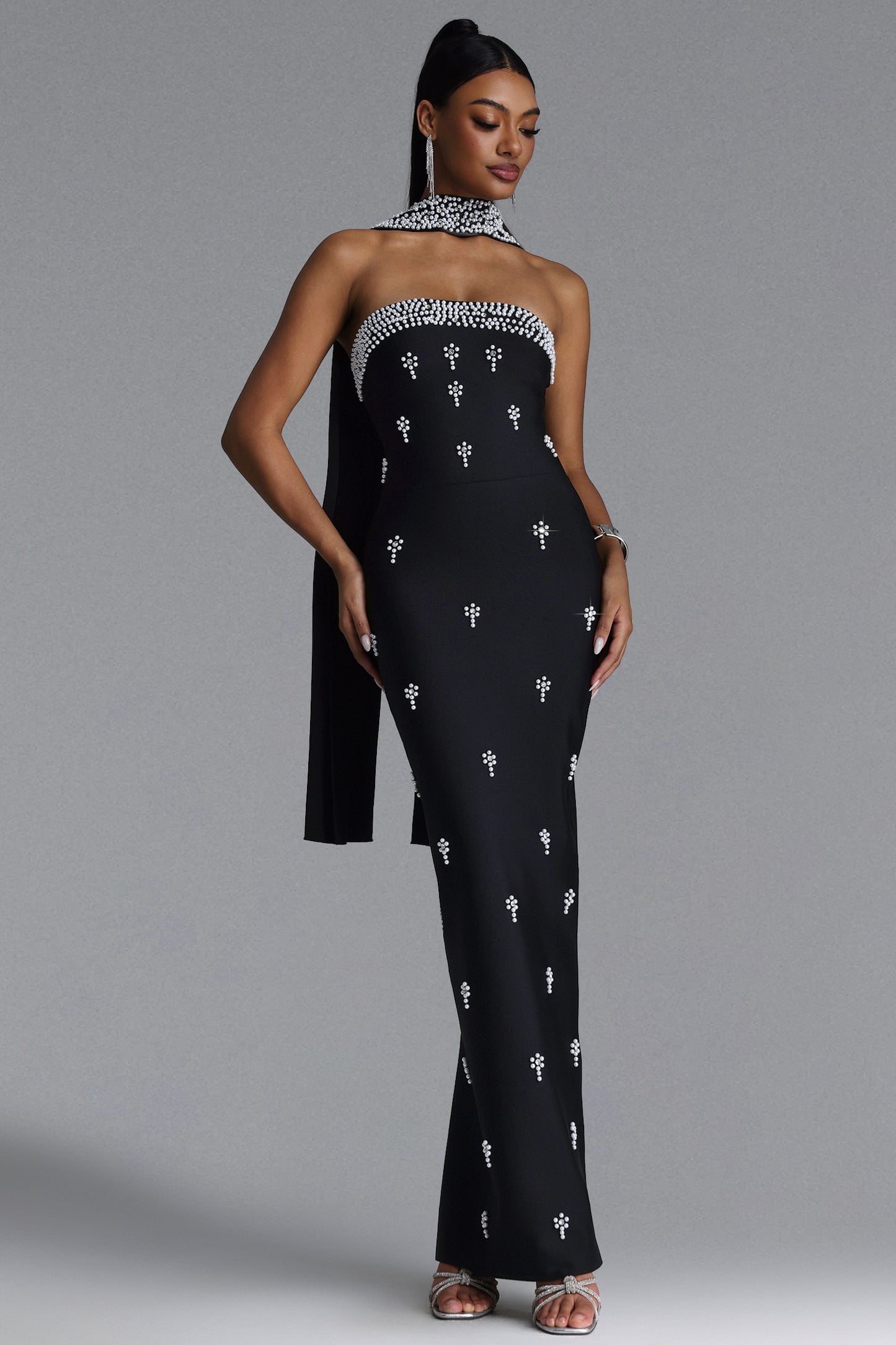 Vestido Maxi Bandage Marina Tomara que Caia com Cristais