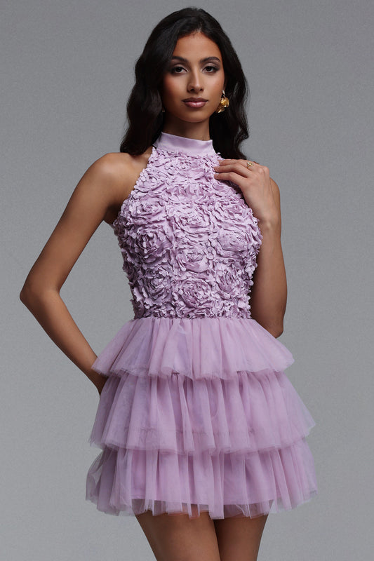 Vestido Mini Zaria Resort em Tule Fluido