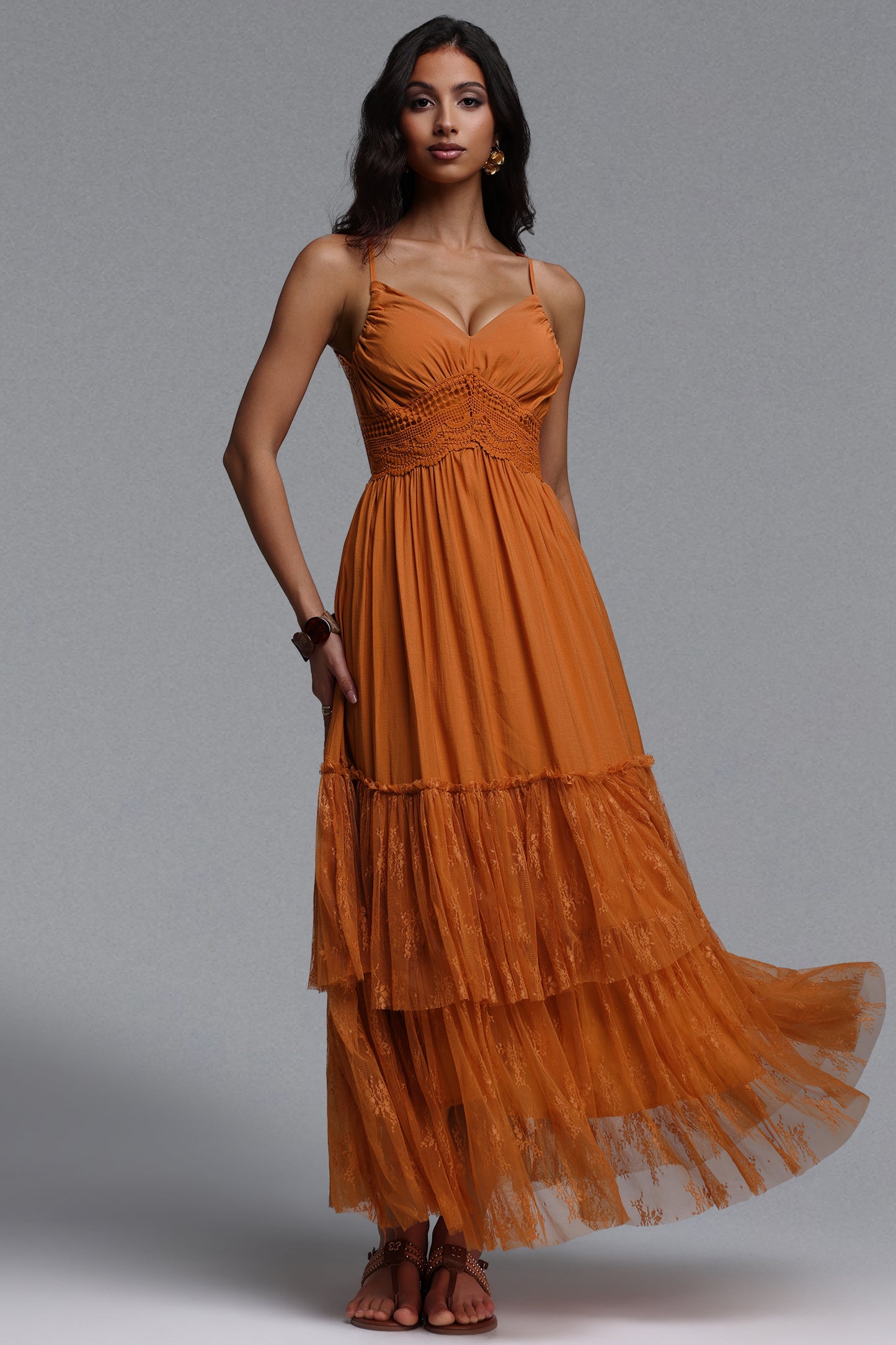Vestido Maxi Sami Resort com Renda