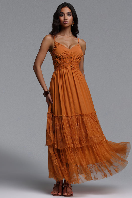 Vestido Maxi Sami Resort com Renda