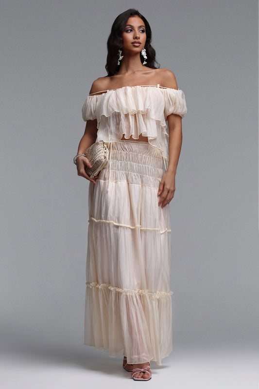 Conjunto Vanessa Resort com Babado e Ombro a Ombro