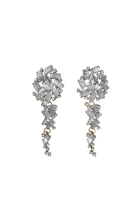 Brincos Lureen com Flores em Diamante