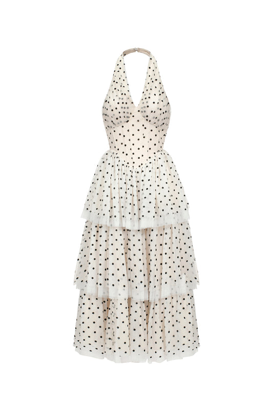 Vestido Julieta em Camadas com Padronagem de Poás