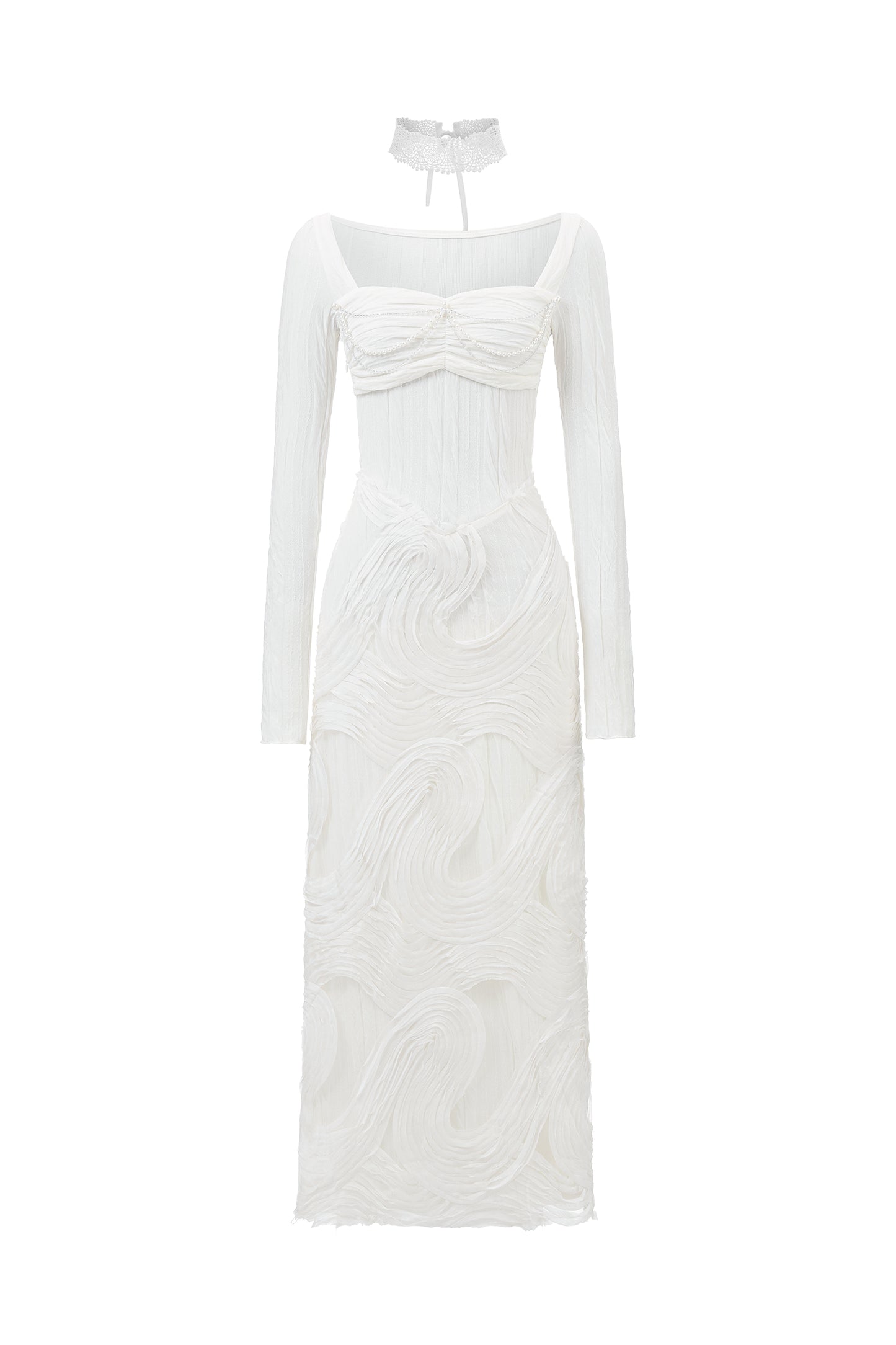 Vestido Maxi Erin Manga Longa