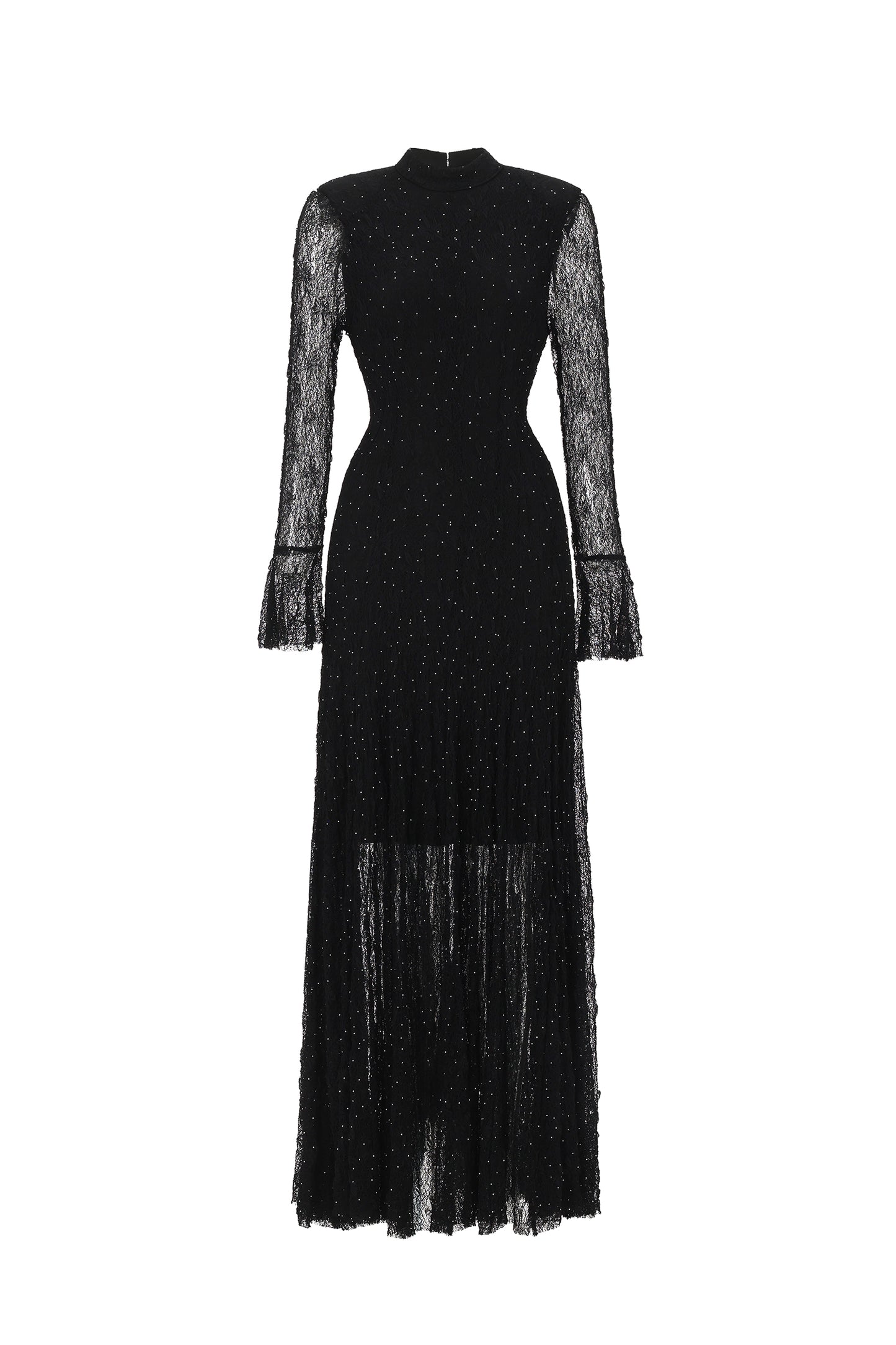 Vestido Maxi Hunter Renda Cristal Preto