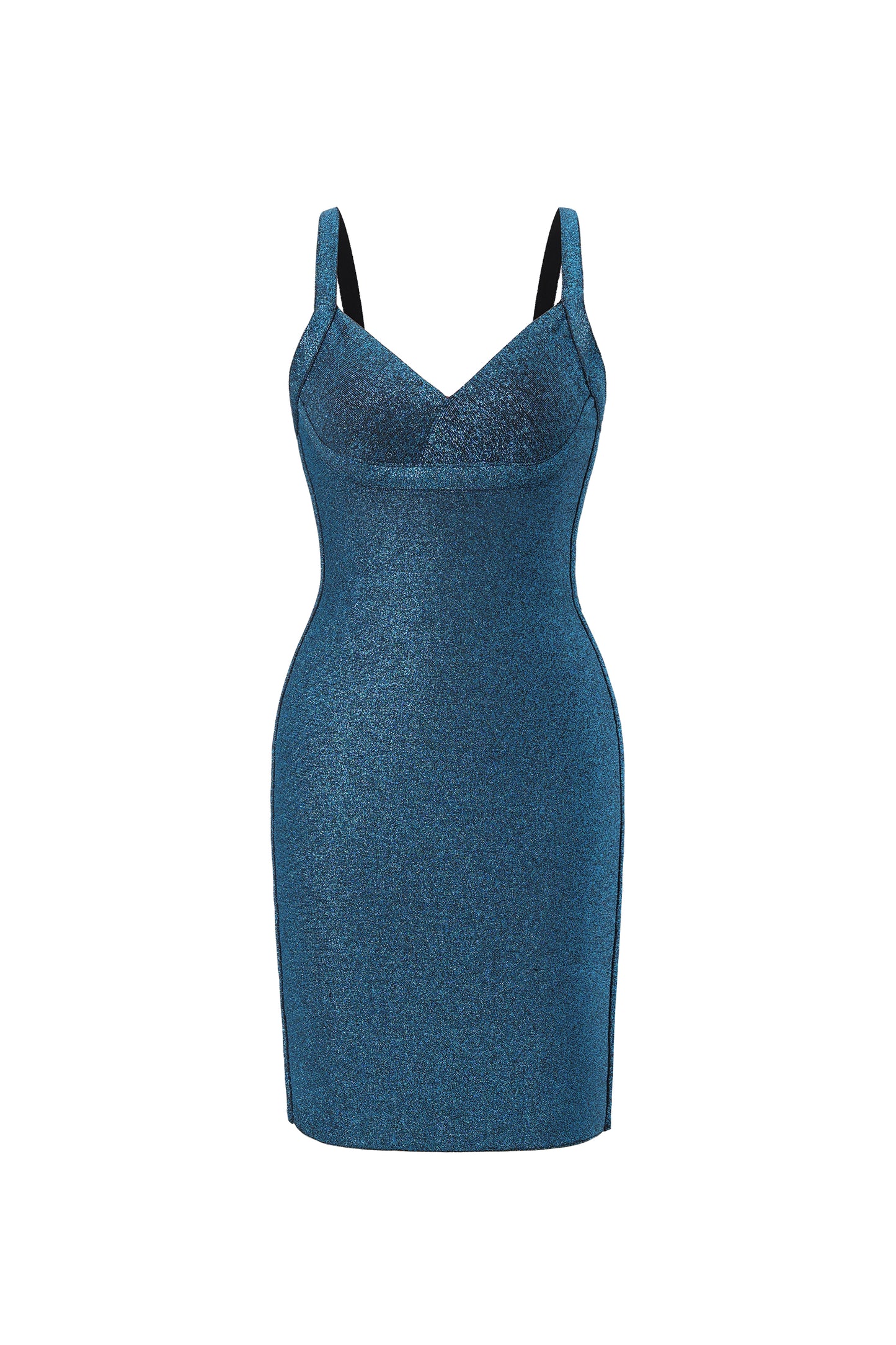 Vestido Coquetel Maryam Azul Metálico