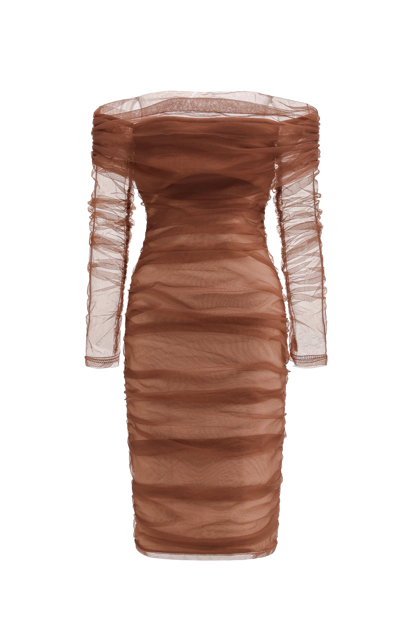 Vestido Midi Rowena com Drapeado em Mesh e Efeito Bandage