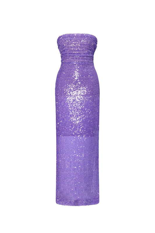 Vestido Xapana Paetê Costas Nuas Longo