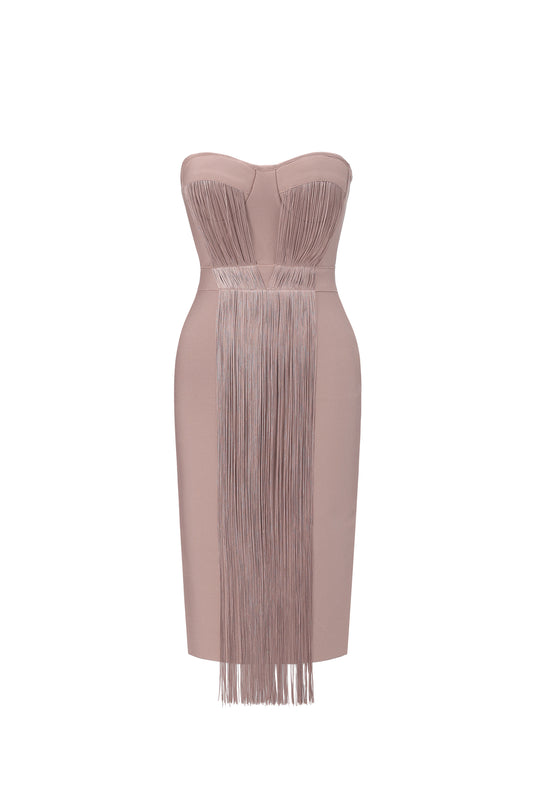 Vestido Xiamara Franja Bandagem Midi
