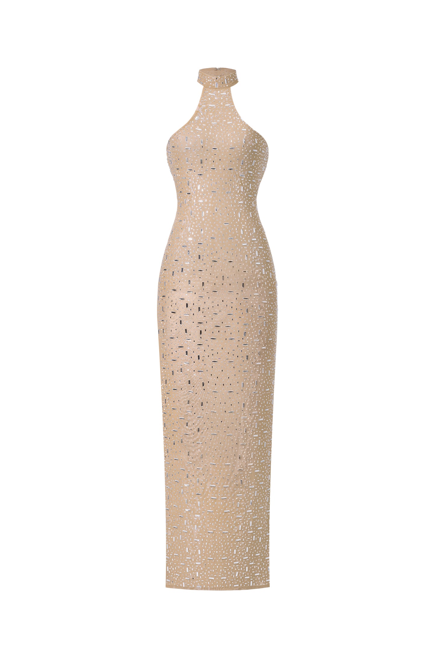 Halter Dress Willi com Aplicações de Diamantes