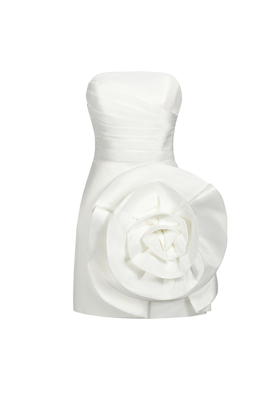 Vestido Kiwisy com Flor Plissada