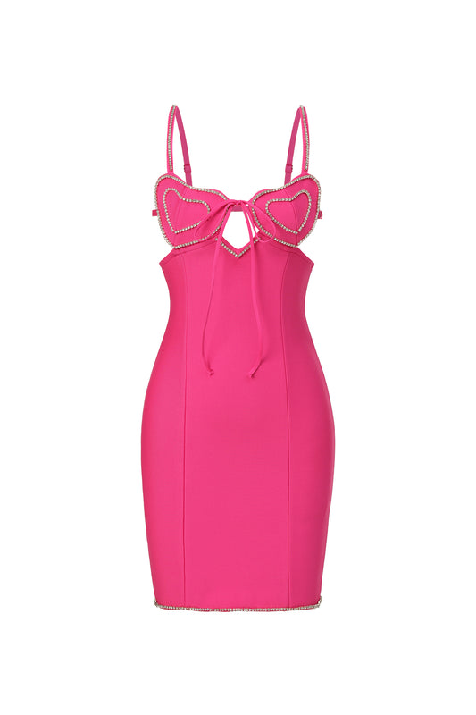 Halter Yauia Corações Vestido Curto